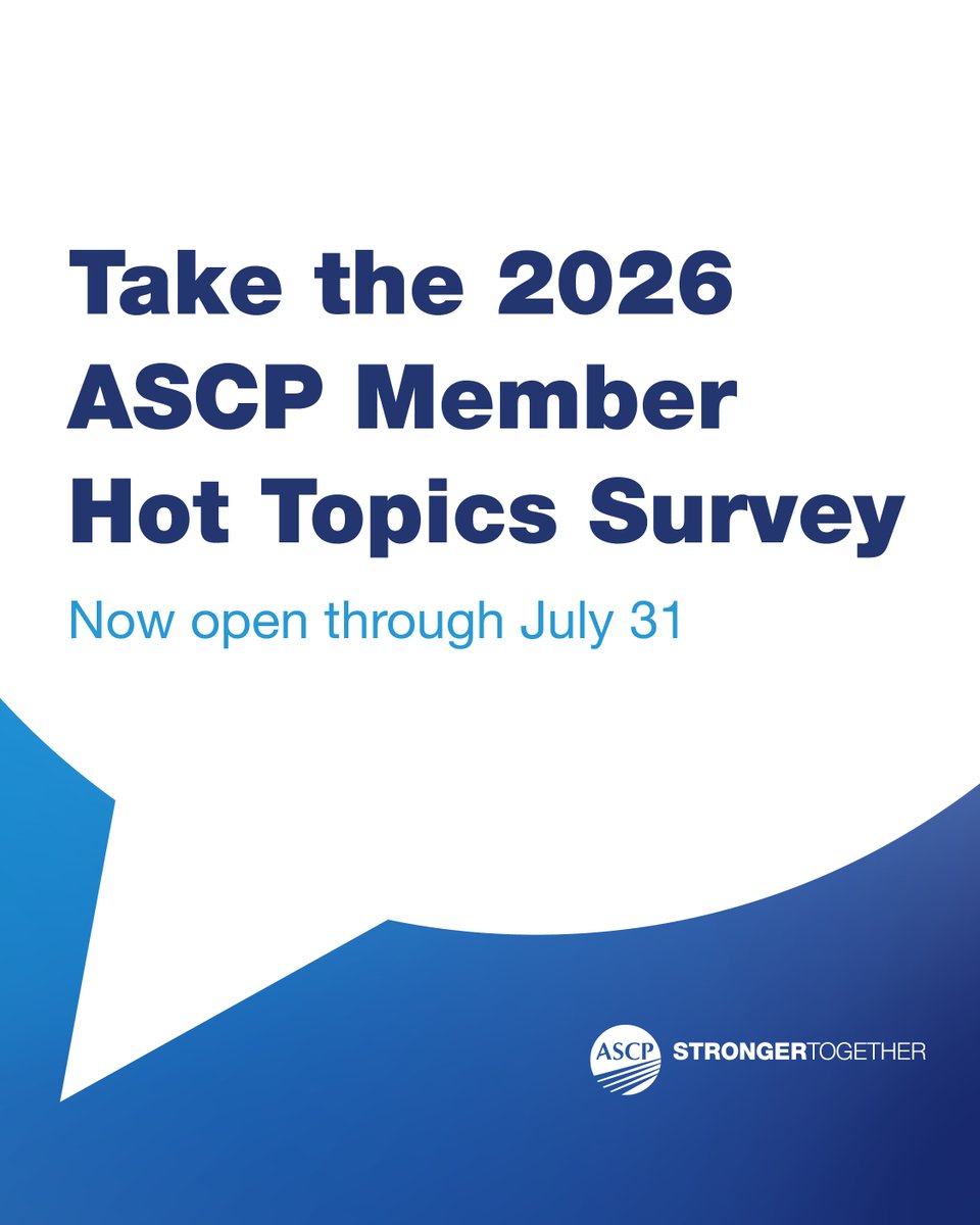 ASCP_Chicago's tweet photo. Have you heard? The 2026 ASCP Member Hot Topics Survey is still open until July 31! 🎉

If you're on the fence about whether you should fill out the survey, see what your peers have to say after attending the Roundtables we curated based on the feedback received from previous Member Hot Topics surveys. Tell us about the resources that would make a difference for your career goals: https://t.co/D2ytucfIX1

#HotTopicSurvey #ASCPMember #memberfeedback #surveyparticipation #Roundtables