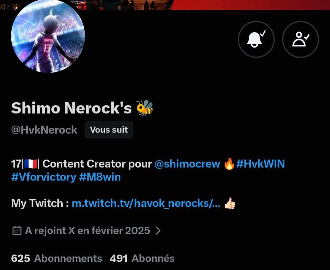 Kayz_3_3's tweet photo. Hésité pas à vous follow a @HvkNerock également 🙏🏻

Il est dans le top 3 de la commu HavoK et au-delà de ça c humainement une très bonne personne✌🏻

Il ne lui en manque que 9 personne  avant le 5eme prime 🔥 https://t.co/lTNlYIquBP