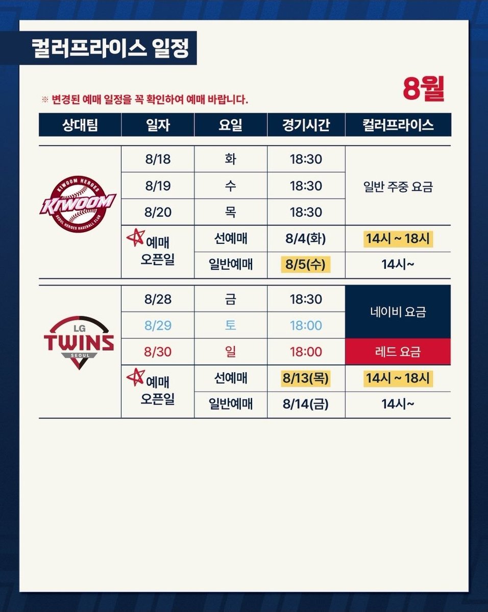 geolae1521's tweet photo. ⚾ 롯데 자이언츠 선예매 대여 

평일 1.5 / 주말 3.0

✔️ 동시접속 불가로 시리즈 단위 대여
✔️ 대리예매X
✔️ 대여비 환불X (우취 제외) 

대여 가능한 경기는 이미지 참고해주세요 !

https://t.co/OKalKmbOcD 

ㅅㅊㅇ 야구 선예매 롯데 엔씨 삼성 기아 한화 kt 키움 엘지 두산 ssg https://t.co/2pjHll2iXz