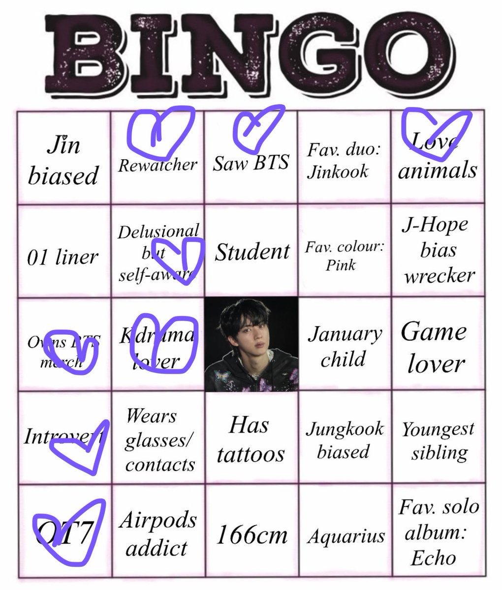 GuiMingBTS's tweet photo. @seokietan If it was more ot7 I would’ve crossed all of them out probably!! 💜💜 https://t.co/wqMjSrkyzb