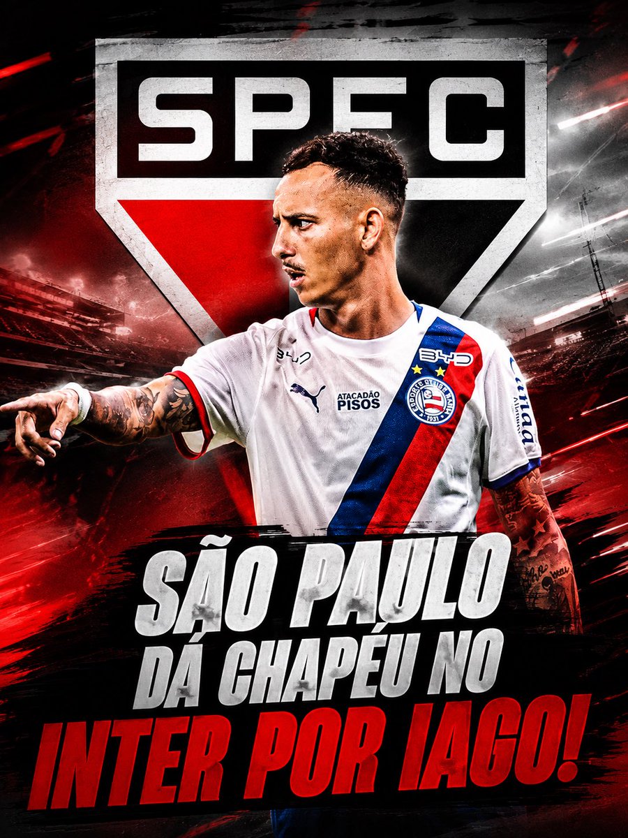 Transfdabola1's tweet photo. 🚨 CHAPÉU NO INTER! 

São Paulo atravessou o Internacional e encaminhou a contratação de Iago Borduchi, do Bahia.

O lateral de 29 anos era esperado em Porto Alegre, mas o Tricolor venceu a disputa nas últimas horas. Enzo Díaz deve deixar o clube. 

🗞️ @OGabrielSa https://t.co/BMHcXxXCKr