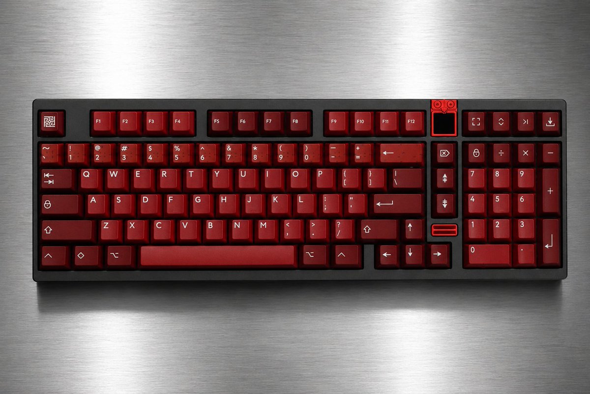 mechyzme's tweet photo. Another commission finished.
Ready for its forever desk.

Build Commission 208

Build Specs: 
• Athena1800 by @KBDfans 
• Cherry MX Black Switches (GPL205g0 + GPL105 on Springs)  
• Cherry Screw-in Stabilizers (XHT-BDZ / GPL205g0)  
• PBTfans Maguro Keyset