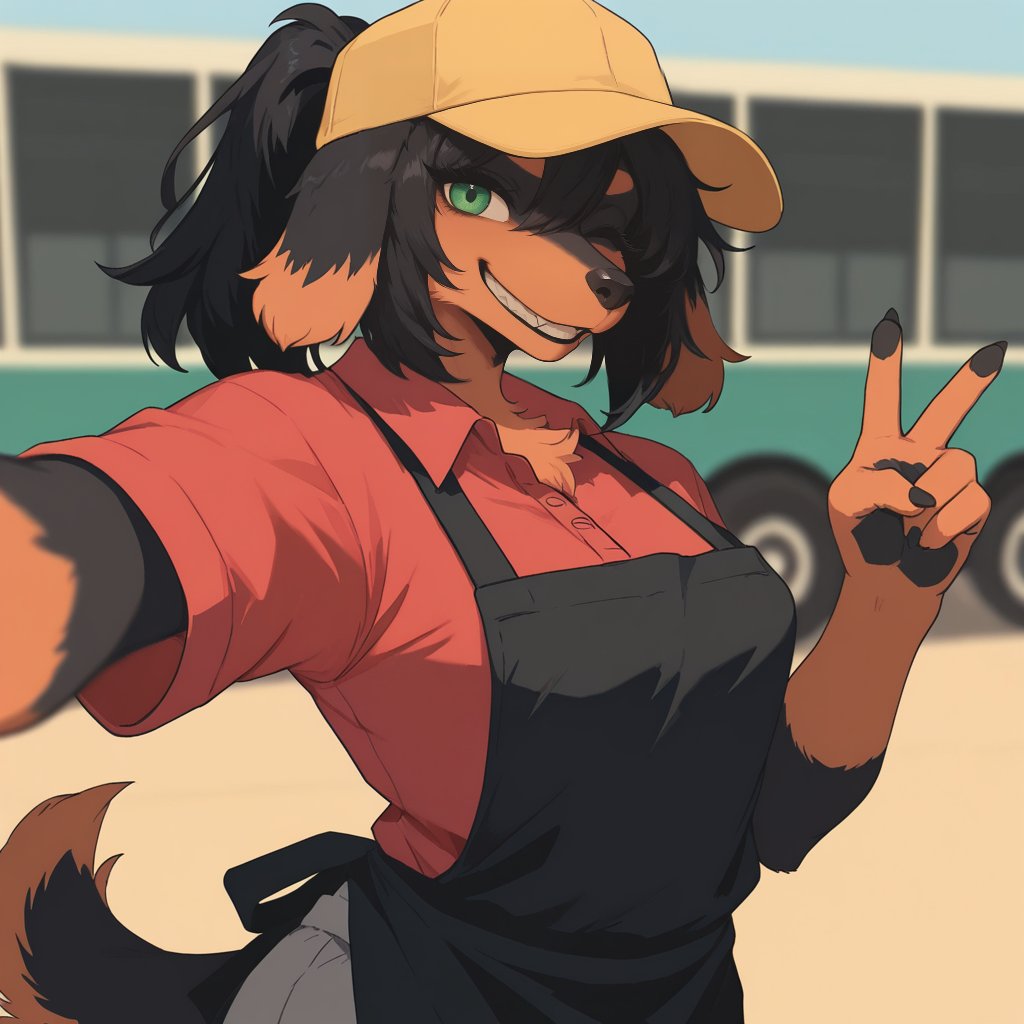 nuzzlmerp's tweet photo. New Exclusive Character!

Wendy - Futa dog girl working out of a food truck with a complicated past!

Link to the scenario: https://t.co/GsgKO2OkaI

By: Noxalis
#FurryAI #anthroai https://t.co/SltQThbTAl