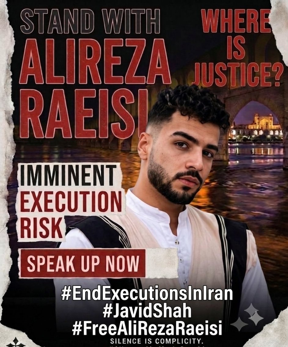 VianaAriayi's tweet photo. 🚨 ​URGENT: @UNHumanRights @hrw
​21-year-old #AlirezaRaeisi from Isfahan, one of the 9 remaining defendants in this case, is on death row &amp; in immediate danger of execution.
​Silence is complicity. 
Amplify his voice!
​#علیرضا_رئیسی
#StopExecutionsInIran https://t.co/rSsXcXmZnf