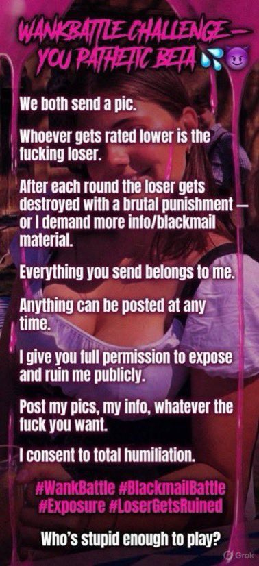 ScarletSlut08's tweet photo. Who wants to do an absolutely NO LIMITS info battle? Any question, tasks, or punishments are on the table

Only accepting fun openers. No one worders. 

Ambushes are encouraged. I dont dm first.
#wankchat #wankbattle #nsfwtwt #irls #feargasm #nolimits #goon #accountplay #irls https://t.co/1fYnfpLh7b