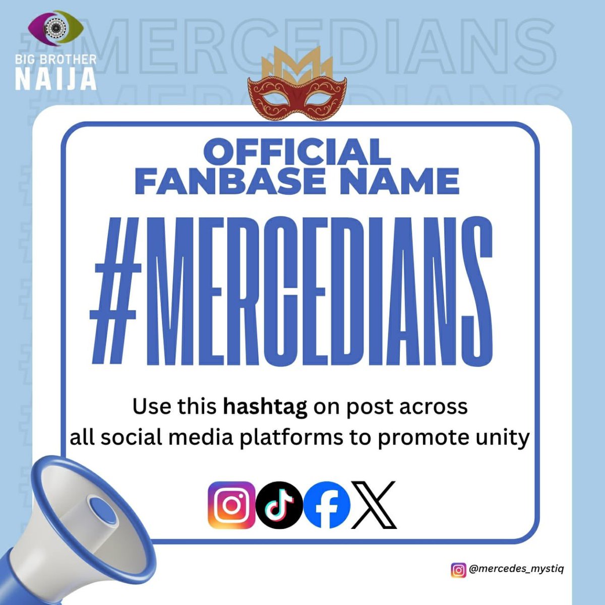 MercedesBbn's tweet photo. Announcement Mercedes Fans!
#bbnaija #bbns11 https://t.co/rYkWTlvJfo