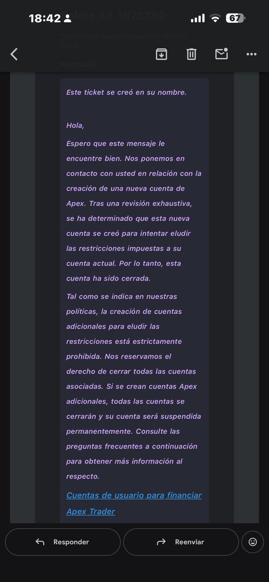 Adrianxwallst's tweet photo. Is this the end of the Prop Futures trading? @ApexTradeFund banned me supposedly because I created another profile, which is completely false; there's no proof, nothing. They waited exactly the 5th day minimum, the day of payment, to tell me I was banned for fraud. #props #apex https://t.co/19krKR8wOh