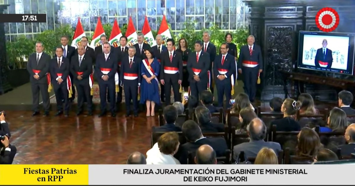 RPPNoticias's tweet photo. 🔴 EN VIVO | Finaliza la juramentación del Gabinete Ministerial de Keiko Fujimori.

👉https://t.co/cB1yj9MBiy
#FiestasPatriasXRPP https://t.co/mghHhVjW8j