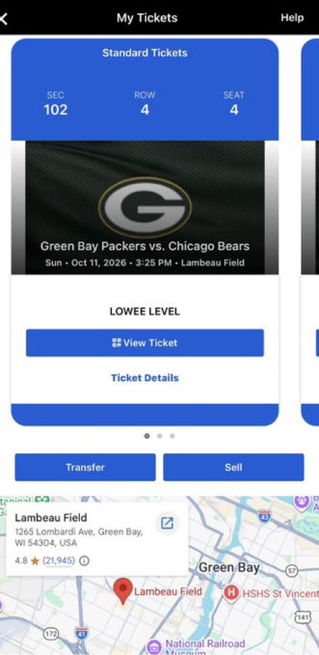 FrontFloorTix's tweet photo. I've Got Three Spare tickets for Green Bay Packers vs. Chicago Bears NFL GAME.

🕹️ Lambeau Field• Green Bay, WI
⏰  3:25pm - 📅 Sunday Oct 11

Send me a Message if you're interested 🙏❤️ 
prices are @ $300 each per ticket https://t.co/XqVZaajiwF