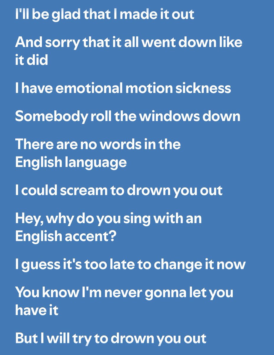 beatlesslyrics's tweet photo. motion sickness- phoebe bridgers https://t.co/DabuvGLVAM