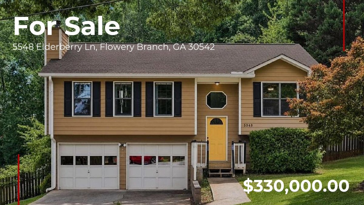 JollyGoodResult's tweet photo. 5548 Elderberry Ln, Flowery Branch, GA. 3BR/3BA move-in ready home for $330k! Reach out today for your private tour. 🏡✨ https://t.co/tM0YNyWT75