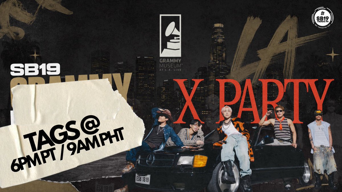 SB19TrendsPH's tweet photo. SB19 takes the GRAMMY Museum stage for Global Spin Live later tonight! 🔥

Watch out for our official tag update later and get ready to make some noise, A’TIN!

July 28
🇺🇸 Los Angeles: 7:30 PM PDT
🇺🇸 Chicago: 9:30 PM CDT
🇵🇭 Philippines: 10:30 AM PHT, July 29

@SB19Official #SB19 https://t.co/KHdObug1Qb