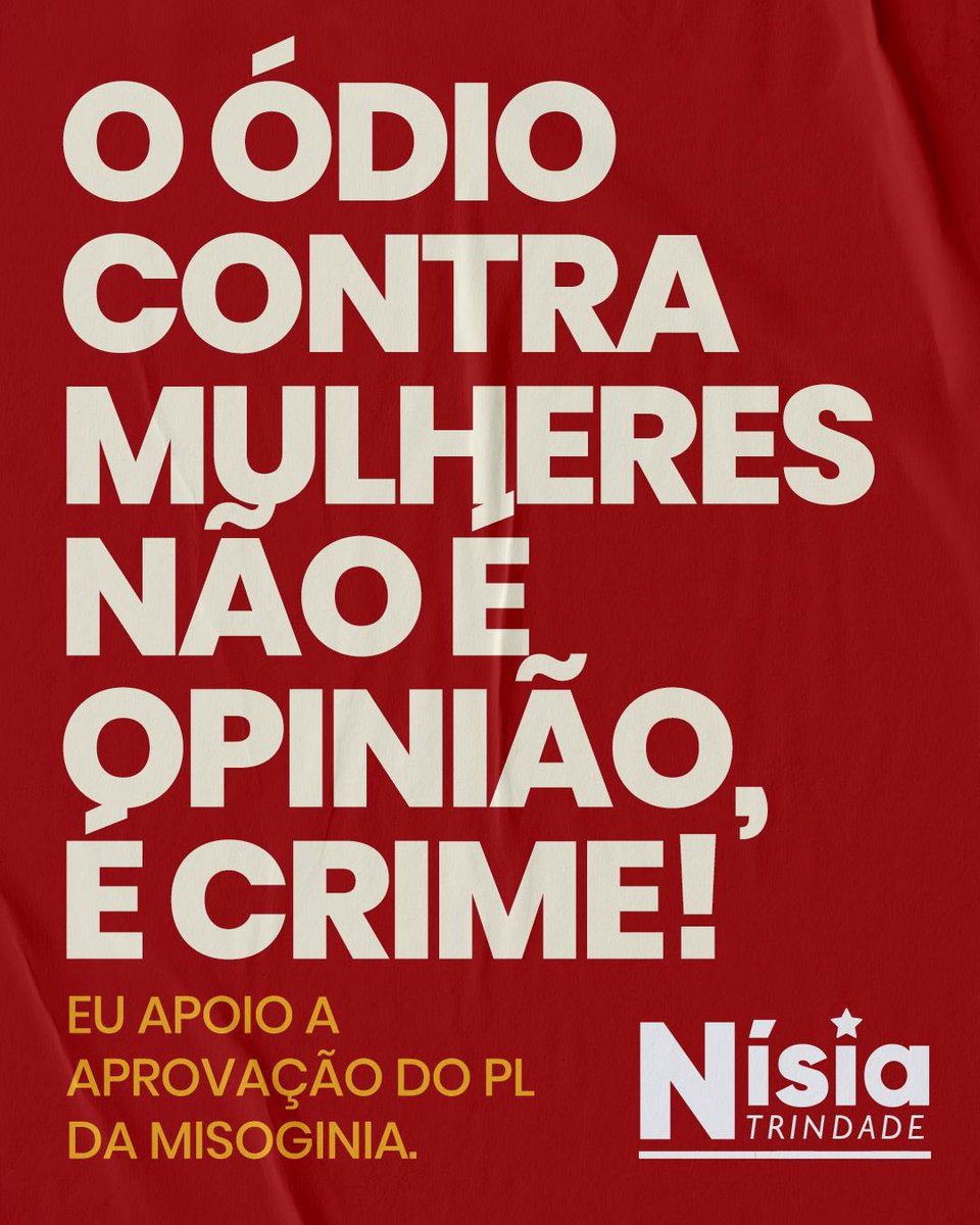 nisia_trindade's tweet photo. Como pré-candidata a deputada federal pelo PT-RJ, defendo a aprovação do PL da Misoginia e o enfrentamento a toda forma de violência contra as mulheres.

Compartilhe usando #SouNísia https://t.co/K22pHIRJAy