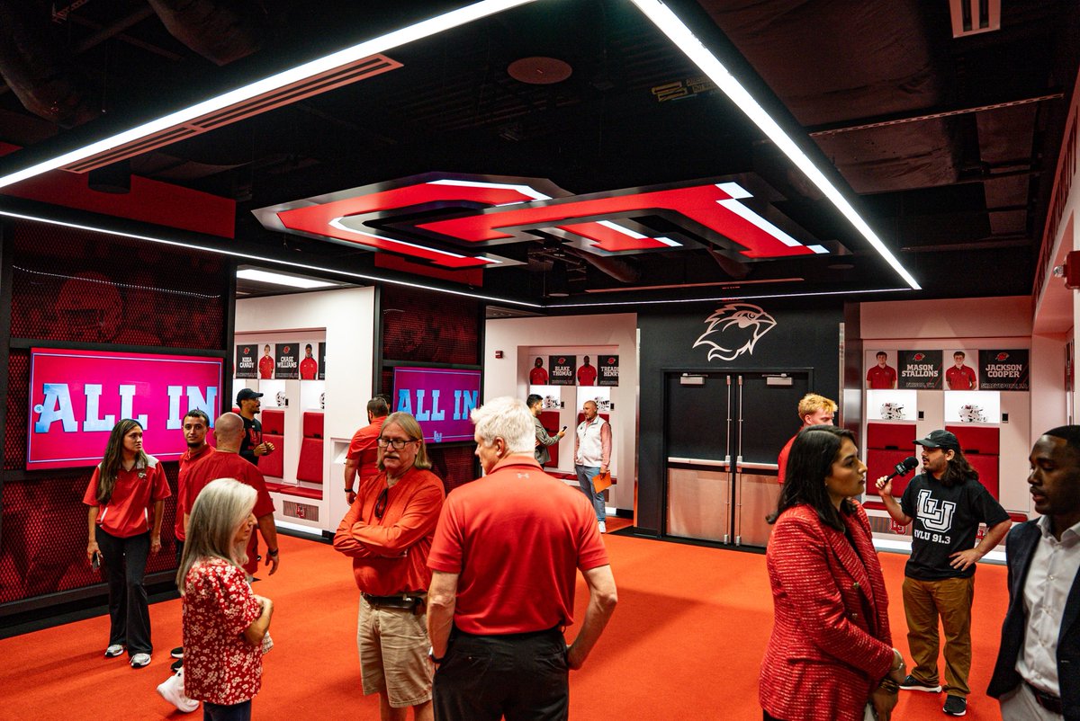 LamarFootball's tweet photo. Honored to have former players, key supporters of our program, and the media out for today’s unveiling of our new locker room.

#ALLIN | #PeckEmCards https://t.co/LSn3SYQp2V