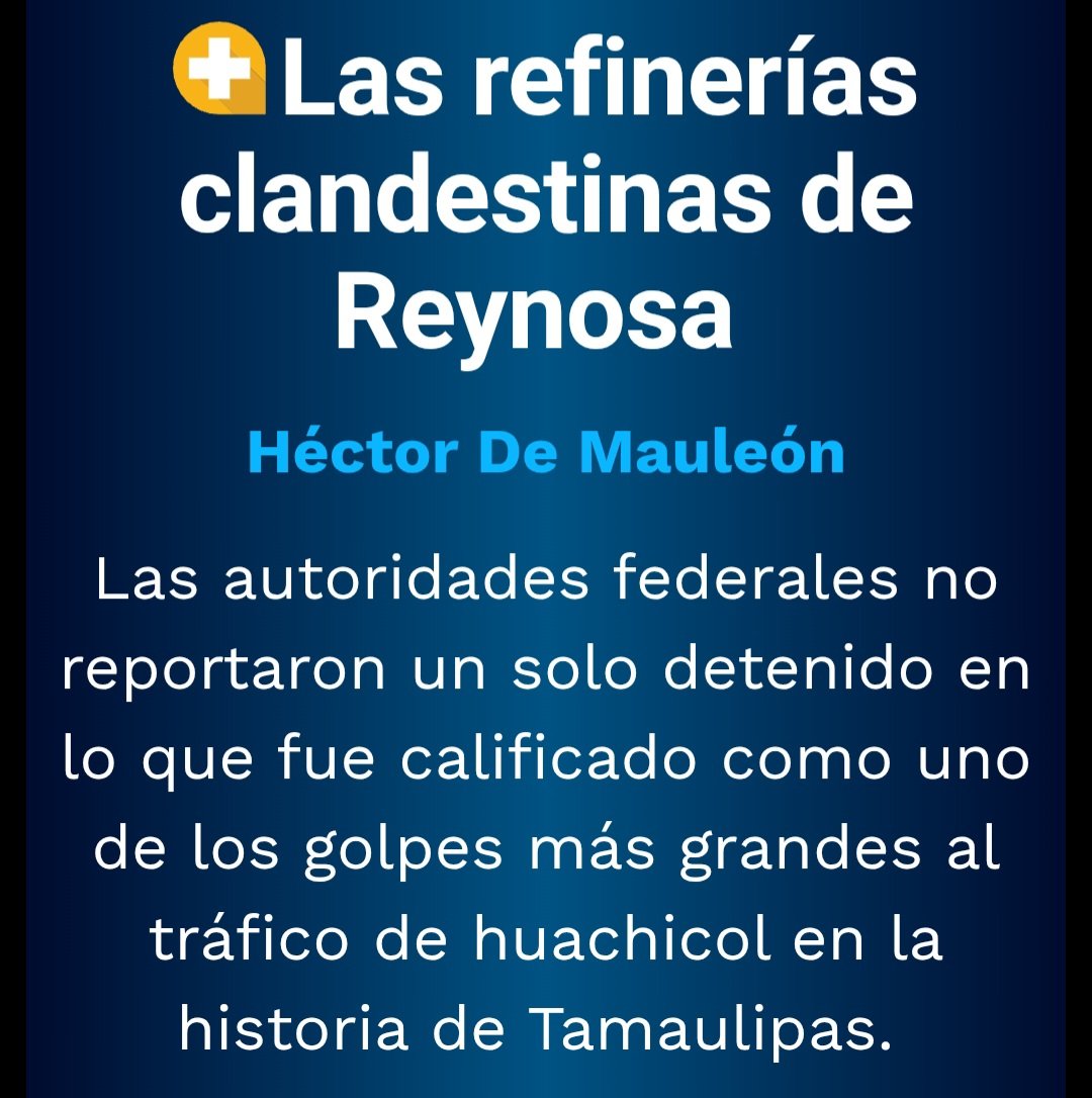 ClaudiAnaya's tweet photo. Gabriel Hernández denunció con @azucenau que Mario Guitián lo había despojado de un predio y lo responsabilizó si algo le pasaba, luego apareció muerto

La refinería clandestina de Tamaulipas está en el predio denunciado por Gabriel

GUITIÁN amigo del Gober Villarreal
#Huachicol https://t.co/NRpRcOjBMe