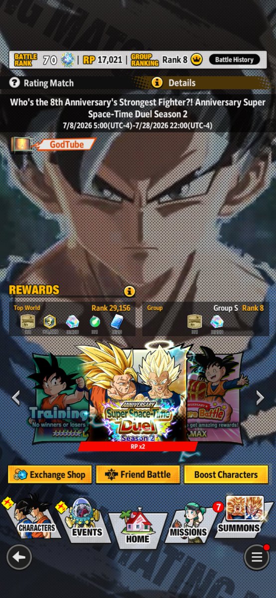 dbzjohnny's tweet photo. I think here is good to stop, i think this was the number 1 season where i actually  played, last time I actually played/grinded in pvp was like 6th anni, although i feel like I could’ve gone higher in just gonna stay here, safe to say this anniversary was a definitely a good 1 https://t.co/rVgd5arjyf