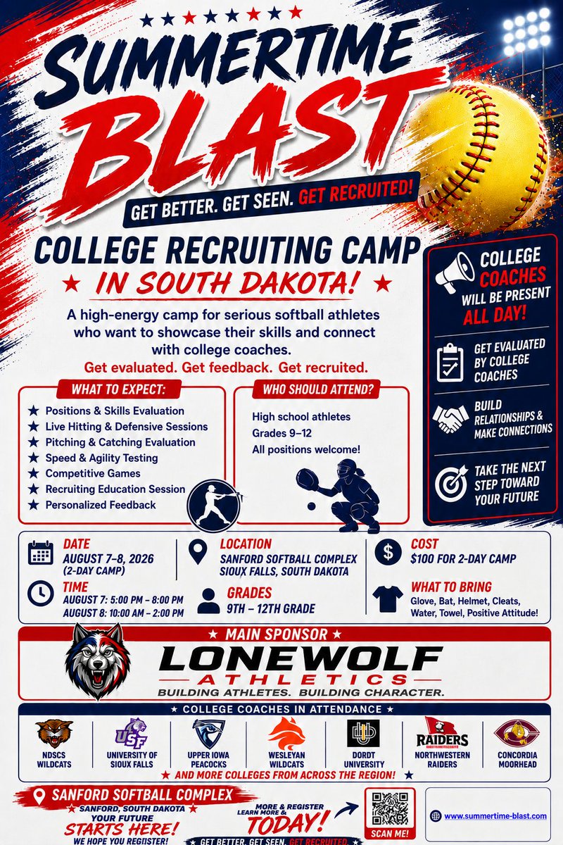 CoachDowns42's tweet photo. 🚨 Don't Miss This Unique Recruiting Opportunity! 🚨
🥎 Friday Night: College Skills Camp
🥎 Saturday: Controlled Scrimmages in a tournament-style atmosphere with fellow campers.📅 Register today: https://t.co/PE9nEzOIV2 https://t.co/2huPLD69Ac
