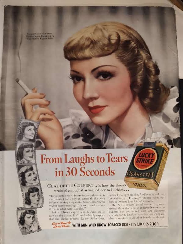 editblue's tweet photo. @ridethepastlane She wasn't the only star who advertised cigarettes.. https://t.co/E4DuzSJ5Jt