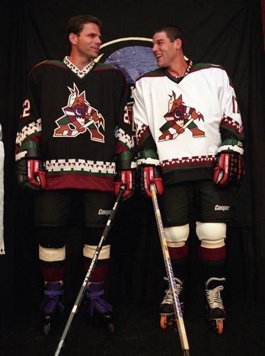 mikecommito's tweet photo. 30 years ago today, the @ArizonaCoyotes unveiled their inaugural uniforms #Hockey365 #Yotes https://t.co/0OguRsPWaR