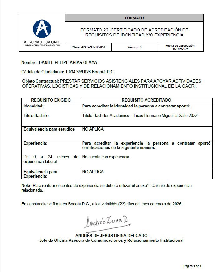 Danielbricen's tweet photo. Y pues Daniel Felipe Arias otro personas que funcionarios de la entidad denuncian es primo de Gabriela también fue contratado en la Aeronáutica Civil.

¿Coincidencias? https://t.co/RqynI2Tn5D