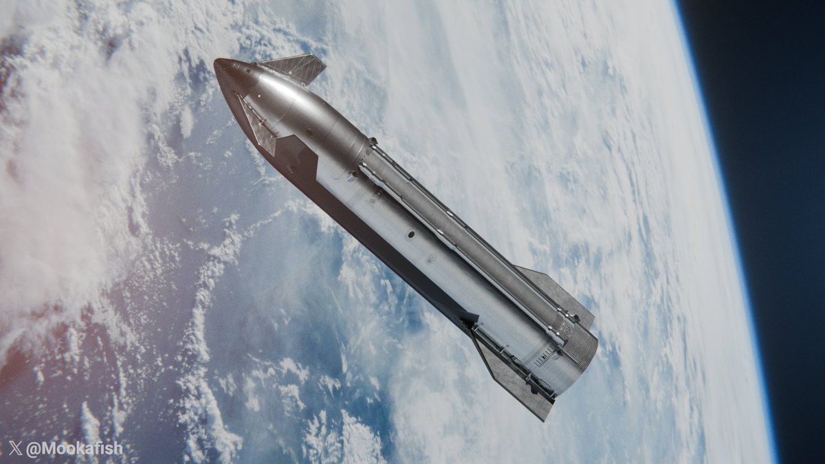 Mookafish's tweet photo. Starship V3 in space https://t.co/w0iC8Uf4Na