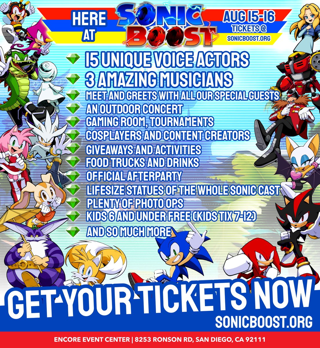 sonicboostcon's tweet photo. Get a load of this!
So many awesome and exciting things to do here at Sonic Boost
Here's some of our favorite things you can look forward to
#sonicboost #amyrose #sonicthehedgehog #silverthehedgehog #shadowthehedgehog #rougethebat #soniccon #eggman #teamrose #sonic4movie #sonic4 #teamsonic #milestailsprower