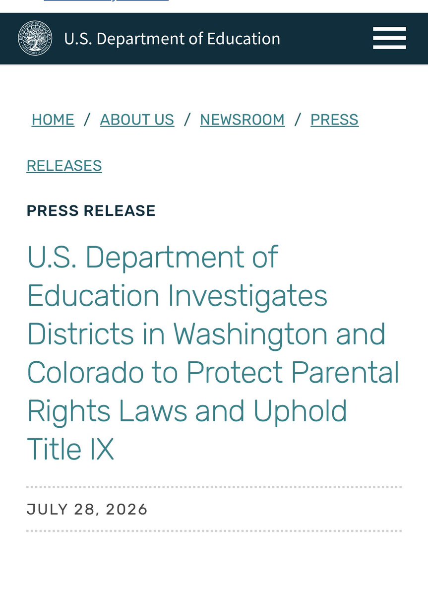 Erin4Parents's tweet photo. More DOE investigations into Colorado schools! 🙄 

Keep ‘em coming >>> And I look forward to ACTION against Colorado from DOE &amp; DOJ. 

CO schools are unsafe, anti-parent indoctrination centers. Get your kids out. https://t.co/xZuQJnqMJY