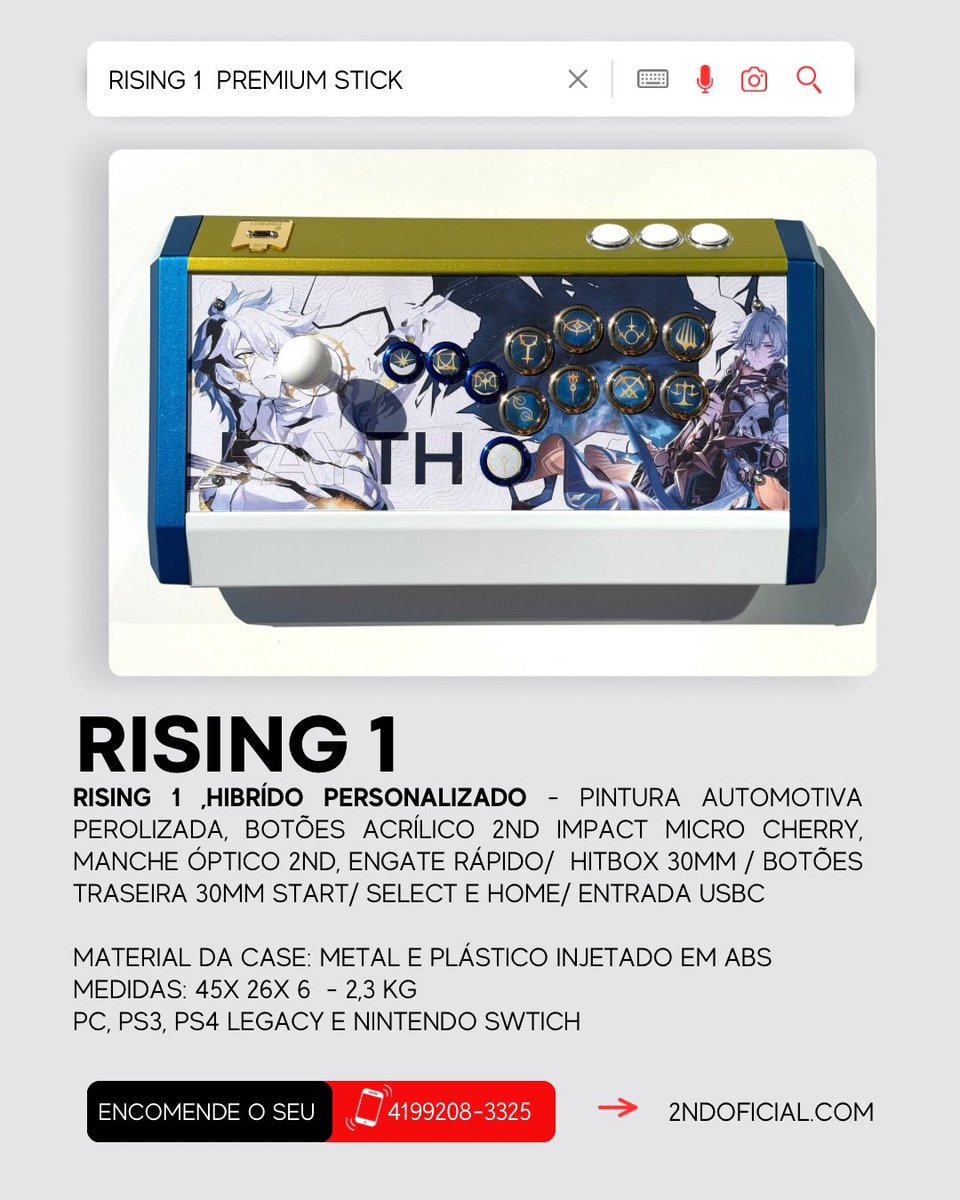 2ndoficial's tweet photo. Rising 1 híbrido, o controle 2 em 1 para você jogar como quiser🔥

Hitbox + manche você escolhe como jogar 🙌🏻

#hitbox #arcade #2ndimpact  #fgc https://t.co/JQEGWq1Q9S