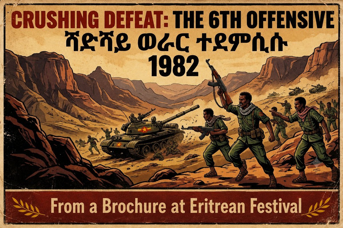 Yehdavid's tweet photo. The Derg launched 8 major offensives to crush the EPLF between 1978-1985.
120,000 #Ethiopia|n troops + Soviet arms + Cuban advisors vs ∼12,000 EPLF fighters.
A 10-to-1 advantage. It failed 8 times.
How #Eritrea was defended against overwhelming odds:
👇👉
https://t.co/T6DcymkJr0 https://t.co/ikA4AYKkSu