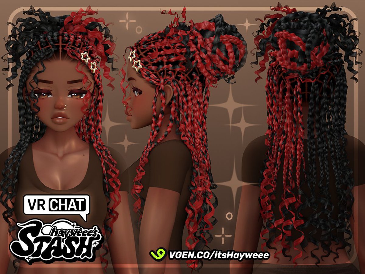 itsHayweee's tweet photo. French curly braids ☕ 

I loveeee how these came out! Every hair that I create becomes a new favourite 😍✨

#VGenComm #vgen #vrchat #blender #3dhair
🔗https://t.co/TUXARFa3So https://t.co/SyShnBcnY5