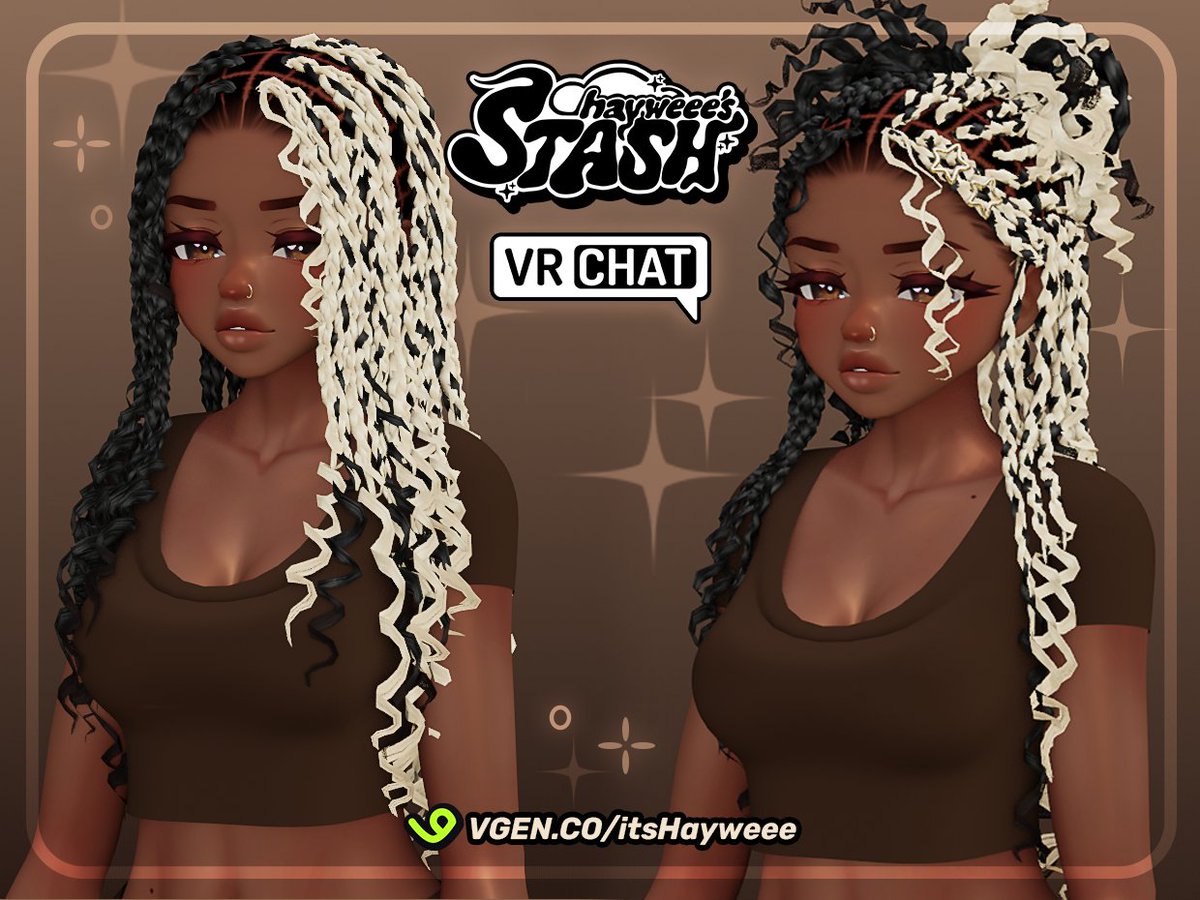 itsHayweee's tweet photo. French curly braids ☕ 

I loveeee how these came out! Every hair that I create becomes a new favourite 😍✨

#VGenComm #vgen #vrchat #blender #3dhair
🔗https://t.co/TUXARFa3So https://t.co/SyShnBcnY5