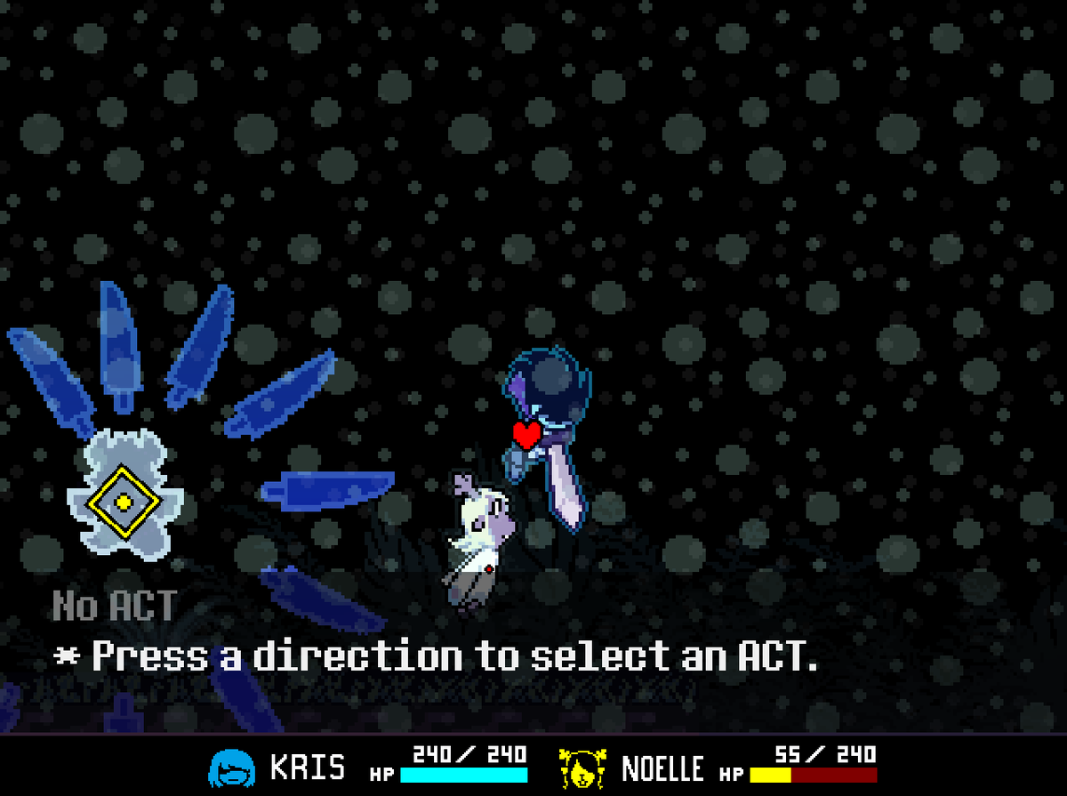 Creative_Name65's tweet photo. APPARENTLY IF YOU ADD NOELLE IN THROUGH SAVE EDITING YOU CAN START ANOTHER WEIRD ROUTE IN CHAPTER 5???

#DELTARUNE https://t.co/gWmA25oH98