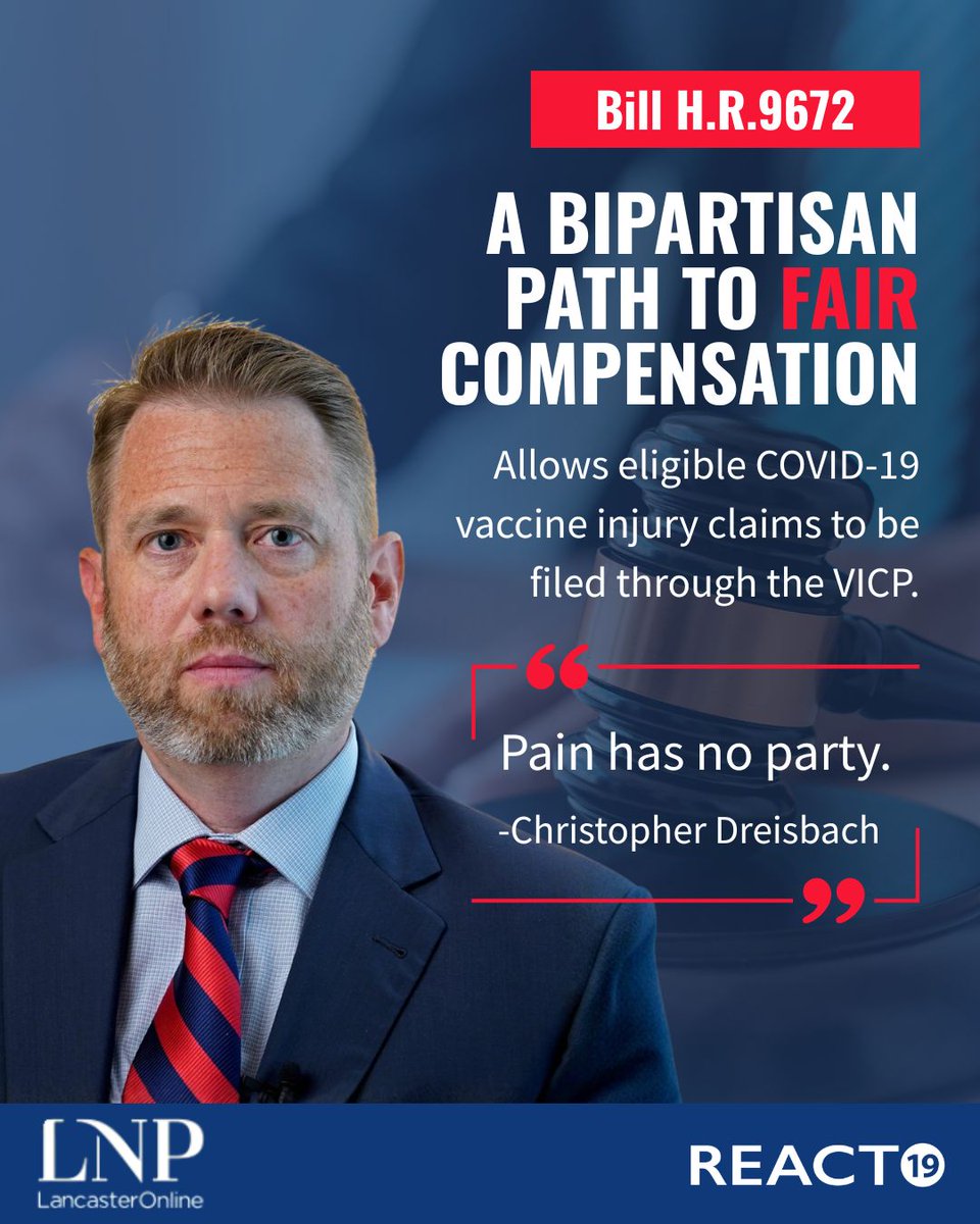 React19org's tweet photo. Christopher Dreisbach's life changed after receiving the COVID-19 vaccine in 2021. Today, he spends hours receiving IVIG infusions just to manage his symptoms, yet he continues to advocate for others facing similar challenges.

Chris explains that the bipartisan Vaccine Injury Compensation Modernization Act (H.R. 9672) would be a major step forward for vaccine-injured individuals. The legislation would allow eligible COVID-19 vaccine injury claims to be filed through the Vaccine Injury Compensation Program (VICP) while strengthening and modernizing the nation's vaccine injury compensation system.

After waiting four years with a pending CICP claim, Chris continues to fight for a system that is fair, transparent, and accessible for everyone affected.

Help us spread awareness by sharing this post and encouraging your U.S. Representative to support the bipartisan Vaccine Injury Compensation Modernization Act.

Learn more and take action: https://t.co/GOgt4jBltR

Read more: https://t.co/Xnx3rD9njT