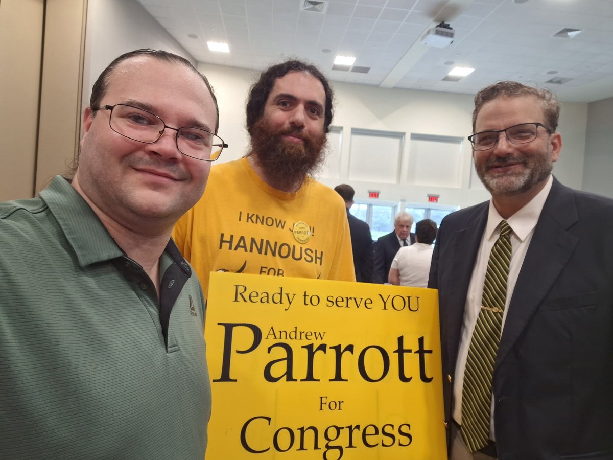 LP_Florida's tweet photo. Three Florida Libertarian candidates attended this years hobnob in Daytona Beach this evening.

- John Counts for Daytona Beach City Commission Zone 5 
- Joe Hannoush for State House District 28 
- Andrew Parrott for U.S. House District 6

Link to candidate websites in the comment below!