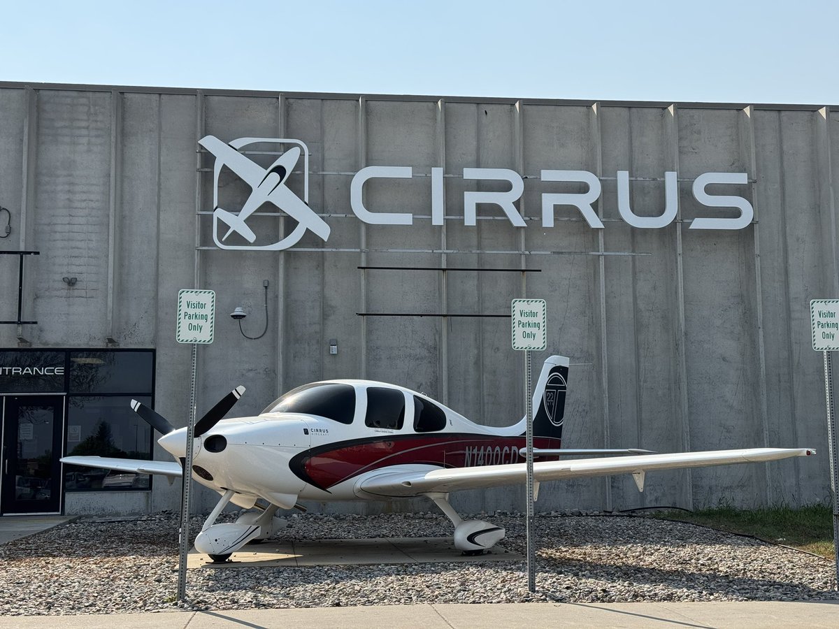 BradinMotion's tweet photo. A quick homecoming of sorts, flying 8K into Grand Forks, the birthplace of Cirrus Aircraft’s composite manufacturing facility.   This is where the fuselage and wings were built prior to final assembly in Duluth. ✈️ https://t.co/8zzmtmfwsb