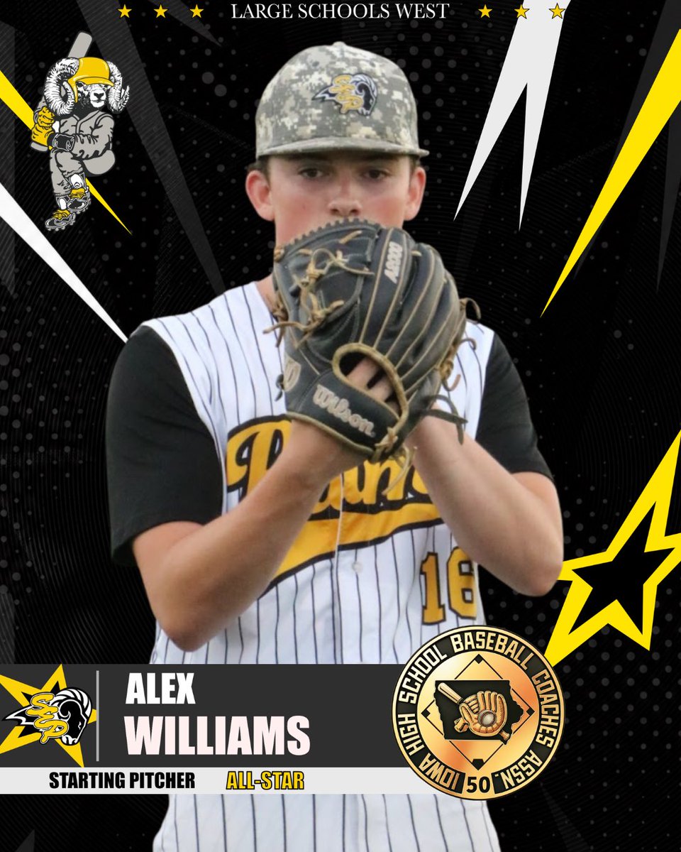BaseballSEP's tweet photo. ⭐️ALL-STAR⭐️
Congratulations to our own Alex Williams on making the @IAHSBCA Large School West All-Star team!
Playing at Mount Mercy and Kirkwood CC this weekend!
#processoveroutcome https://t.co/Z1cVbQKq62