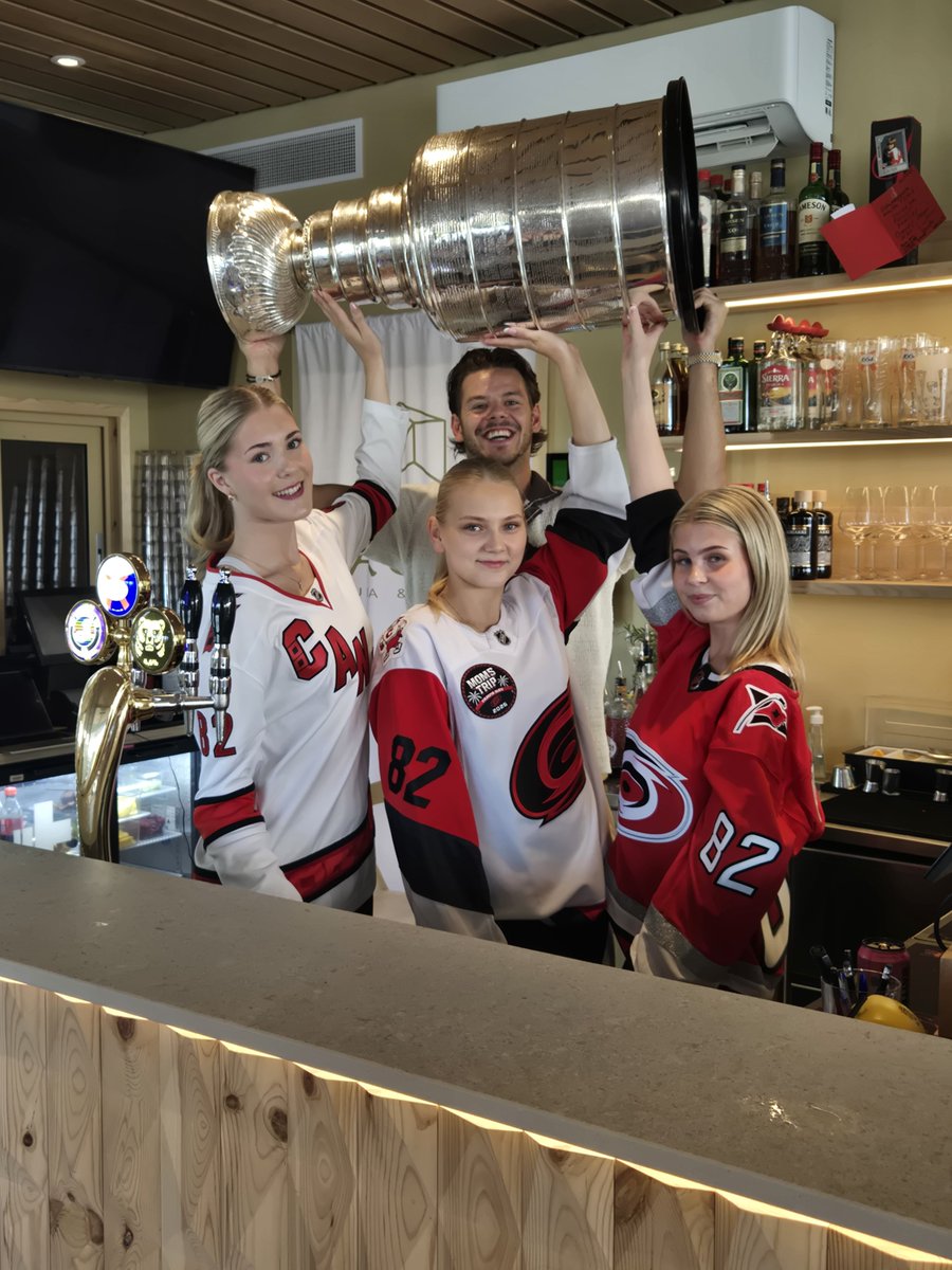 keeperofthecup's tweet photo. KK brings the #stanleycup back to his hometown in Pori Finland.  @nhl
@HockeyHallFame @Canes https://t.co/BeU63M2rpN