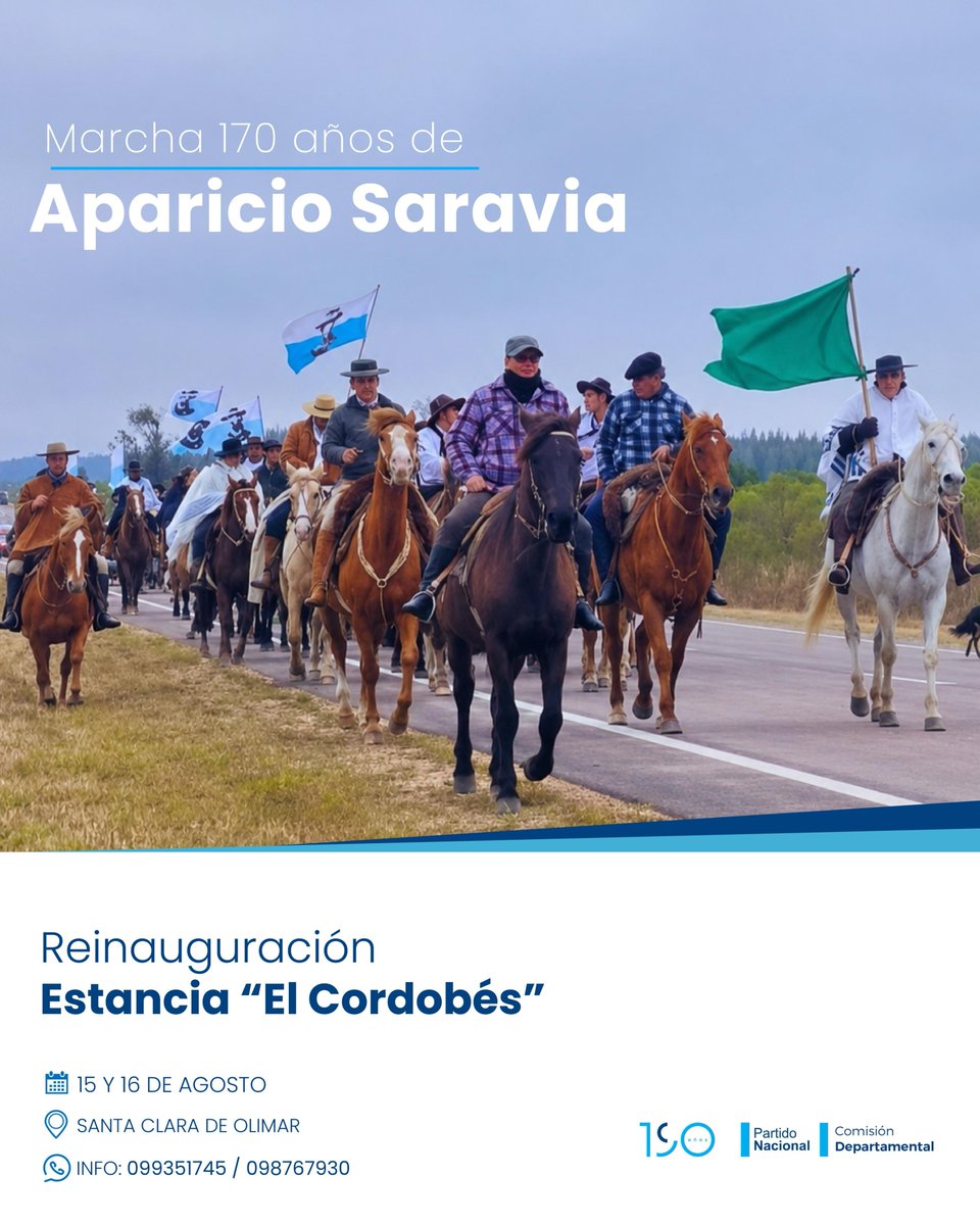 TachuMontano's tweet photo. Salimos al Cordobés, 15 y 16 a participar de la marcha por los 170 años de Aparicio Saravia, si te interesa todavía quedan lugares https://t.co/3QWmLjyF7M