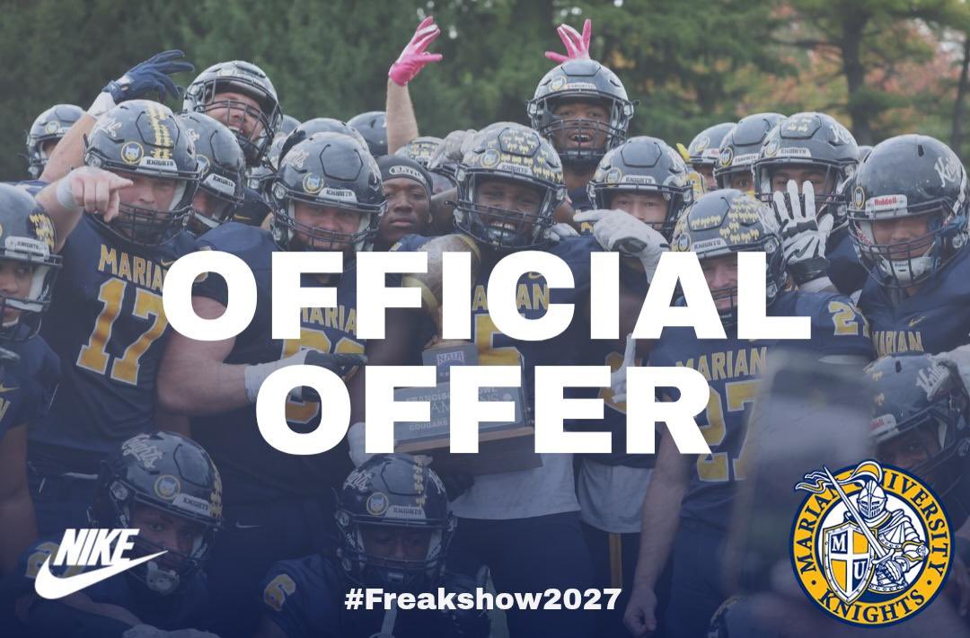 jwilkinson_nxt's tweet photo. We had to make another update! 

After what I hear was an awesome Official Visit, @Fournier5daniel has received his 3rd Official Offer and 1st NAIA offer to play at @MarianUFootball!

Congrats Dan! This is gonna be a fun Senior Year! #NXTGENELITE

@NXTGenRecruits @mrlongshore @JoeArrigo_ @egastonej @BrendonBernst