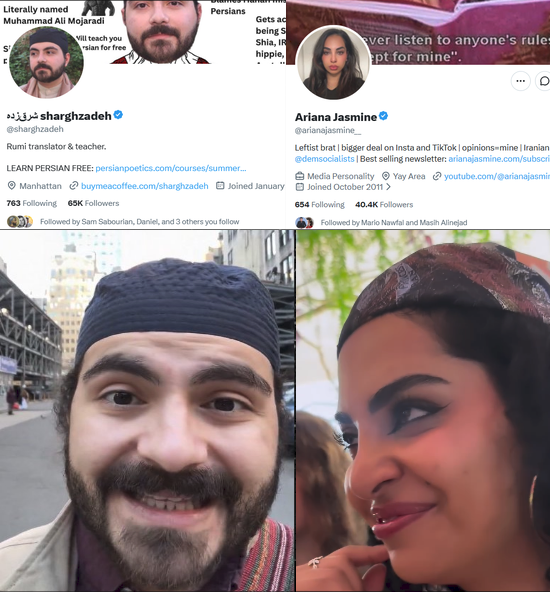 ArminReza7's tweet photo. Surprise surprise, Sharghzadeh and Jasmine—the two little filthy larpers—have gone silent regarding the executions carried out by the filthy Islamic Republic regime! 🤡 https://t.co/JrkD88hwJ0