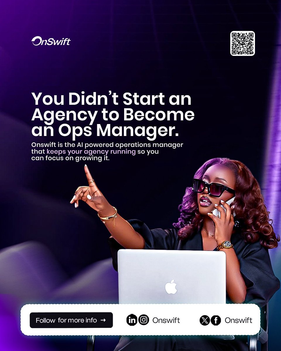 OnSwift_'s tweet photo. You built an agency to create freedom.
Not another full-time job.
Let OnSwift handle the operations while you focus on growth. https://t.co/zu5dZieFUC