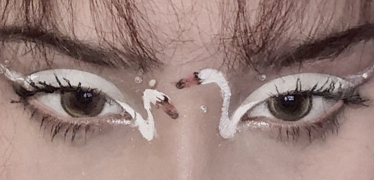 glirttery's tweet photo. swan makeup https://t.co/TyErHgi5TH
