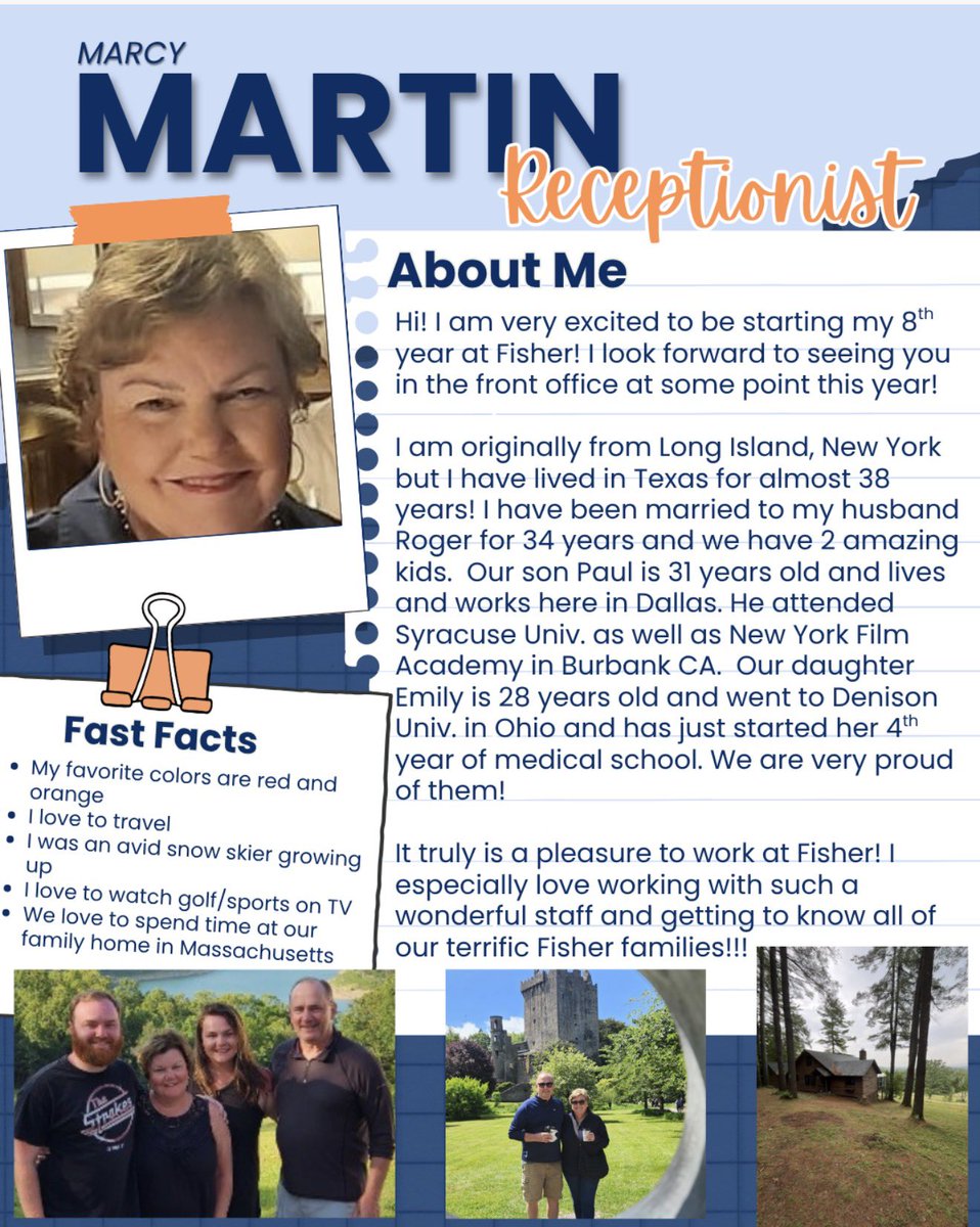 FisherElem's tweet photo. Let’s meet the Fisher staff round 5. https://t.co/UmLfuzhE59