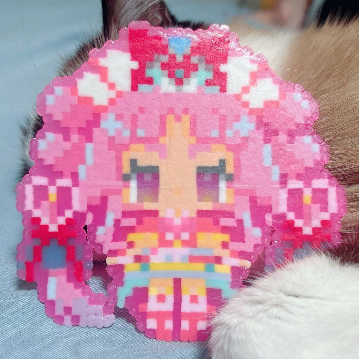 nemurimako's tweet photo. キュアアンサーとキュアミスティック作った🪄︎︎✨
名探偵プリキュアシリーズいっぱい作ろ(　◜ω◝　)
アイロンビーズ楽しい！！！ https://t.co/GONRpxXn8D