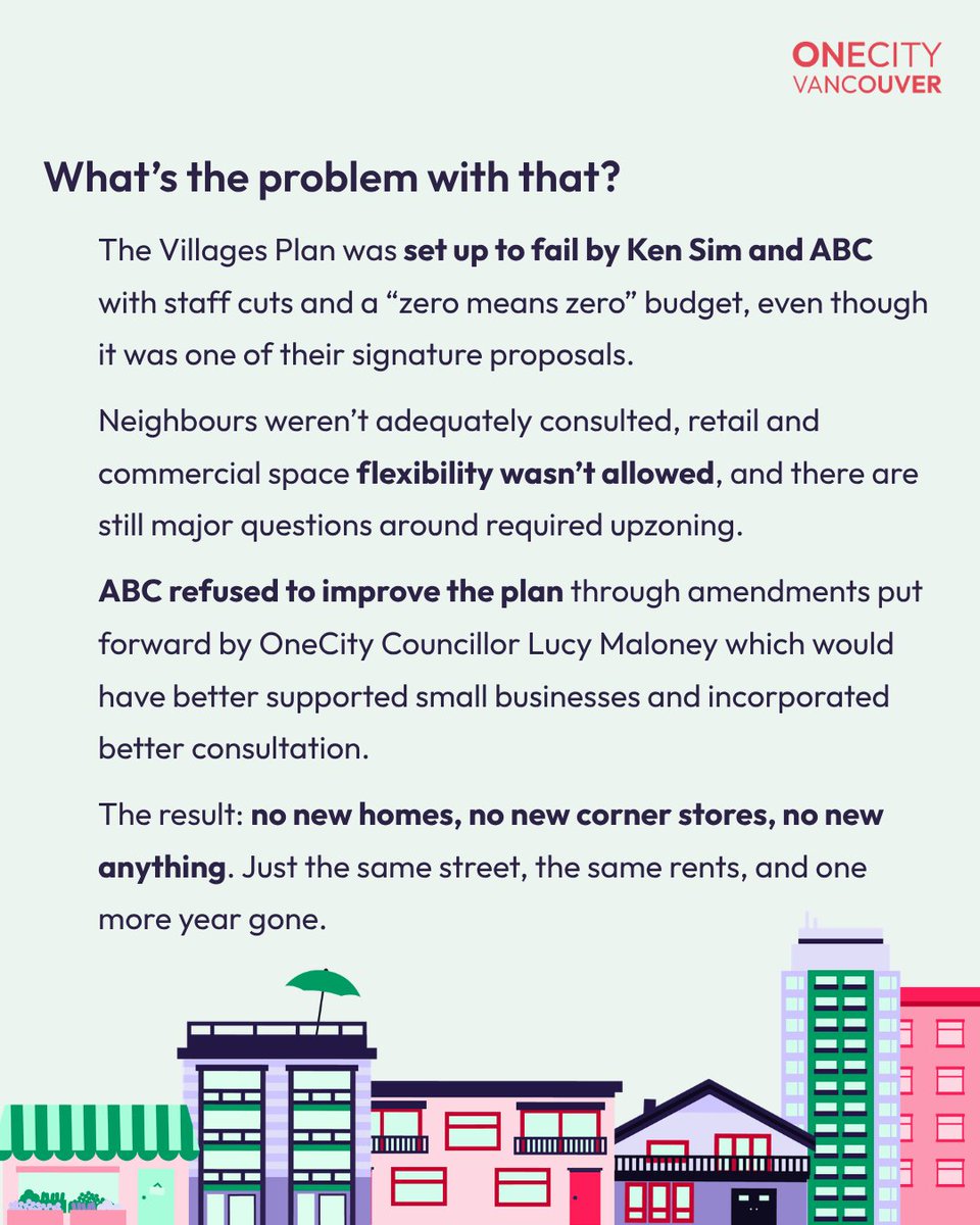 OneCityVan's tweet photo. To the people who still envision a walkable, vibrant Vancouver, it's still possible. ABC killed the plan today, but OneCity is committed to bringing more diverse, thriving neighbourhoods to every community.

Be a part of it - donate or volunteer at the link in bio. https://t.co/r63TzKO9YL