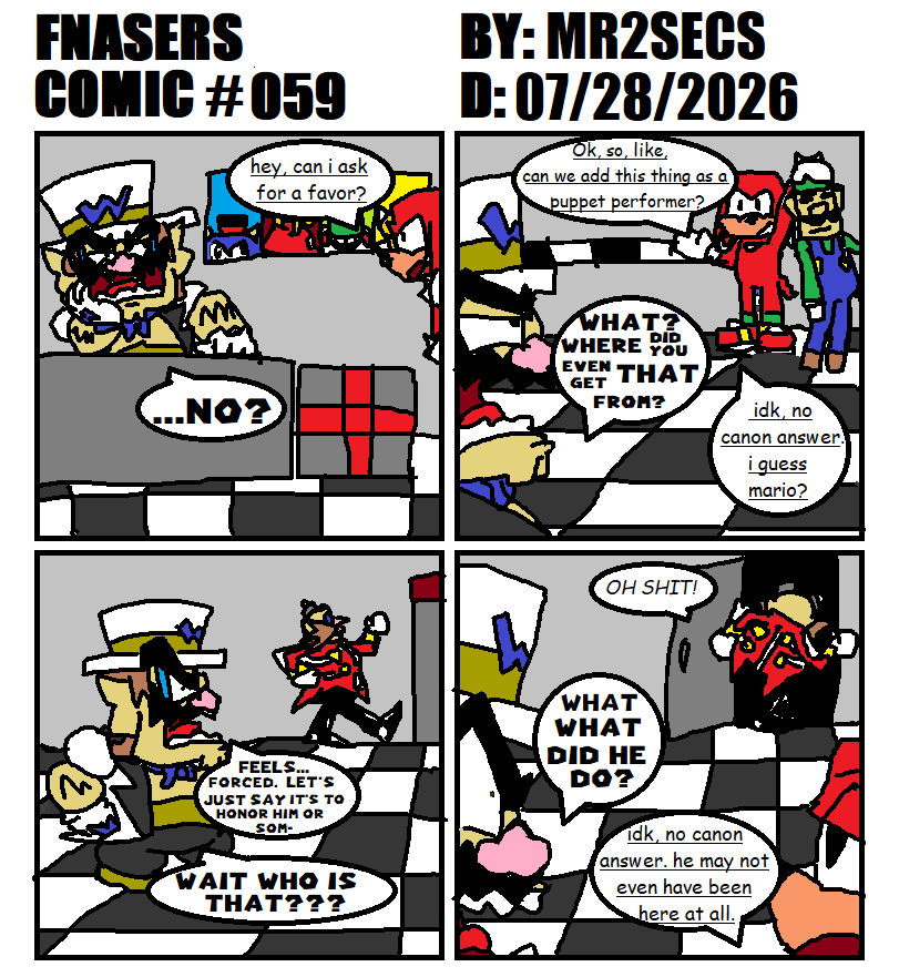 Mr2Secs's tweet photo. FNASERS COMIC #59: #fnas #fnasers #fnaserscomic #fivenightsatsonics https://t.co/ktSJsuOz2v