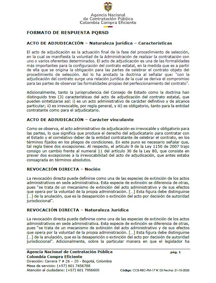 comprapublica_'s tweet photo. 🤔¿Cuándo es posible revocar el acto de adjudicación por la causal de "obtención por medios ilegales"?

En importante concepto, Colombia Compra explica: no es por yerros, vicios u omisiones de la misma entidad

Descarga aquí👇️
https://t.co/dH6H6P3IQ8 https://t.co/fpVBCZoLW2
