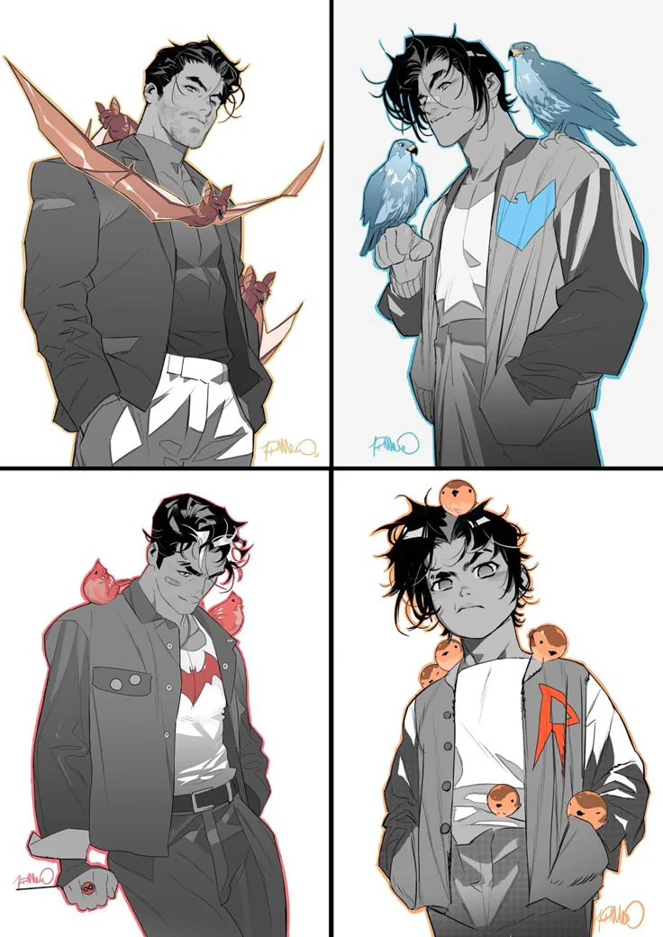 wavebatt's tweet photo. The Bat-Family and their namesake birds (and bats). https://t.co/sYcFeY4Kkp