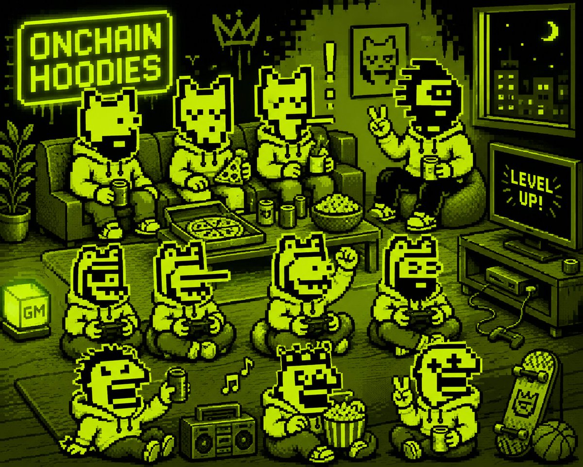 mouhcine101's tweet photo. @OnChainHoodies  project’s core idea is elegantly simple yet technically ambitious. 

Approximately 6,000 unique “Hoodies” form a permanent on-chain community. Each piece is hand-drawn in a distinctive 1-bit (black-and-white/green pixel) style and stored entirely on-chain, including artwork, metadata, rendering logic, and pixel data. 

This “fully on-chain” approach means the collection does not rely on external storage like IPFS for permanence. Everything lives on the blockchain itself, making the assets verifiable, machine-readable, and resistant to link rot or platform dependency. The project is also released under a CC0 license, encouraging free use, remixing, and building.

The four neighbour archetypes give the collection its personality:
Builders : the creators and developers
Collectors : those who carefully curate
Flippers : the traders chasing momentum
HODLers : the long-term believers

These familiar faces from the on-chain world turn the collection into a cultural mirror of Web3 itself.

OnChainHoodies was created by on-chain artist @0xfilter8 , who describes himself as building “living systems” where code is the medium and pixels serve as memory. The official contracts (collection, renderer, pixel data, and Hood Talk) are publicly verifiable on Robinhood Chain explorers. 

Beyond the art, the project emphasizes utility and openness:

+ Hood Talk : Owners can give their Hoodie a permanent on-chain voice and public history.

+ Builder API :  Developers can access artwork, traits, rarity, market data, and more to create new experiences.

+ Tools such as the Grid Exporter, Hoodie Cam (which filters the real world into the project’s 1-bit aesthetic), and Hoodie Explorer.

Community members have already begun building on this foundation. Recent examples include “Hoodie Social,” an app that assigns personalities, houses, soulmates, and rivals to Hoodies while generating on-chain-inspired lore.

Why It Matters?

@OnChainHoodies  stands out in a space often dominated by short-lived mint-and-dump collections. By prioritizing permanence through full on-chain storage, open tooling for builders, and a clear cultural thesis, it aims to become lasting infrastructure and identity for Robinhood Chain users. 

In @0xfilter8  words and the project’s own framing, the Hood is “more than a PFP.” It is an open canvas. an evolving neighborhood where art, identity, and community can continue to grow long after the initial hype cycle.

Whether you are a collector looking for distinctive 1 bit art, a builder seeking composable on-chain assets, or simply someone curious about the emerging culture on Robinhood Chain, OnChainHoodies offers a compelling invitation: Welcome to the Hood