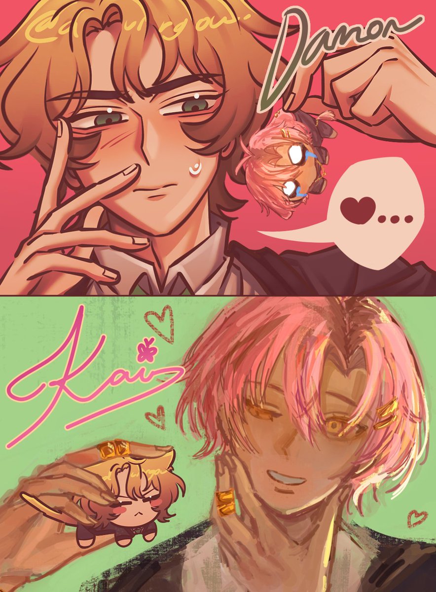 avirgou's tweet photo. #kaimon collab with koko (@maitsuhate) 🩷💚 #ProjectEdensGarden https://t.co/SbA6Agv8gL